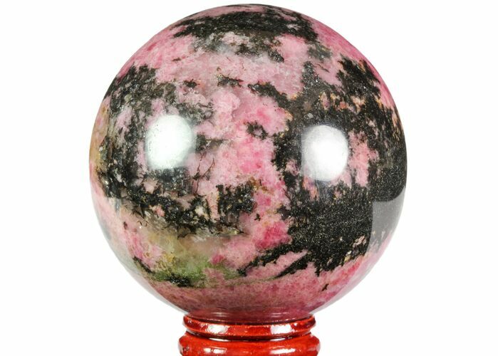 Polished Rhodonite Sphere - Madagascar #78785